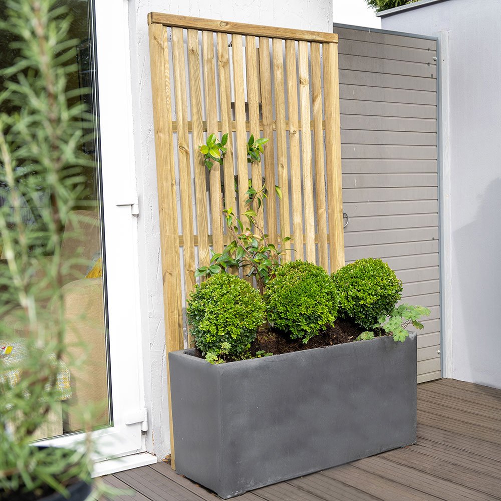 Forest Vertical Slatted Screen 6x3m elbec garden buildings