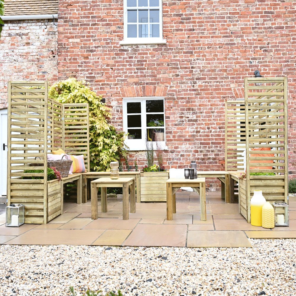 Forest Modular Wooden Garden Seating Set Number 5 elbec garden buildings