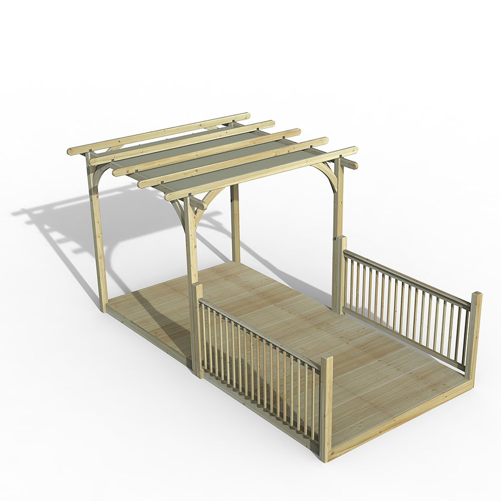 8 x 16 Forest Pergola Deck Kit with Canopy No.4 elbec garden building