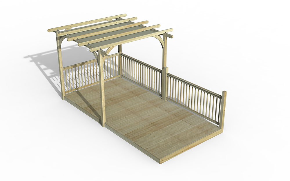 8x16 Forest Pergola Deck Kit with Canopy No. 6 elbec garden buildings