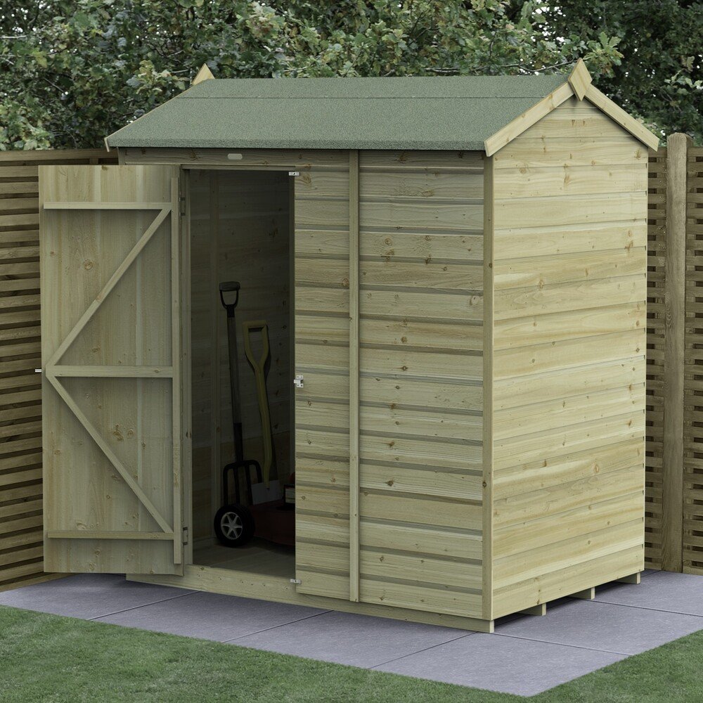 6x4 Forest Beckwood Reverse Apex Shed No Windows - elbec garden buildings