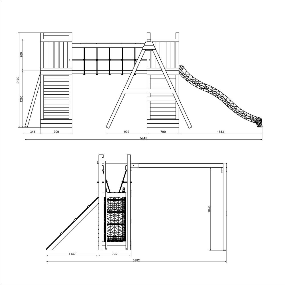 Shire Maxi Fun with Double Tower, Double Swing & Slide - elbec garden ...