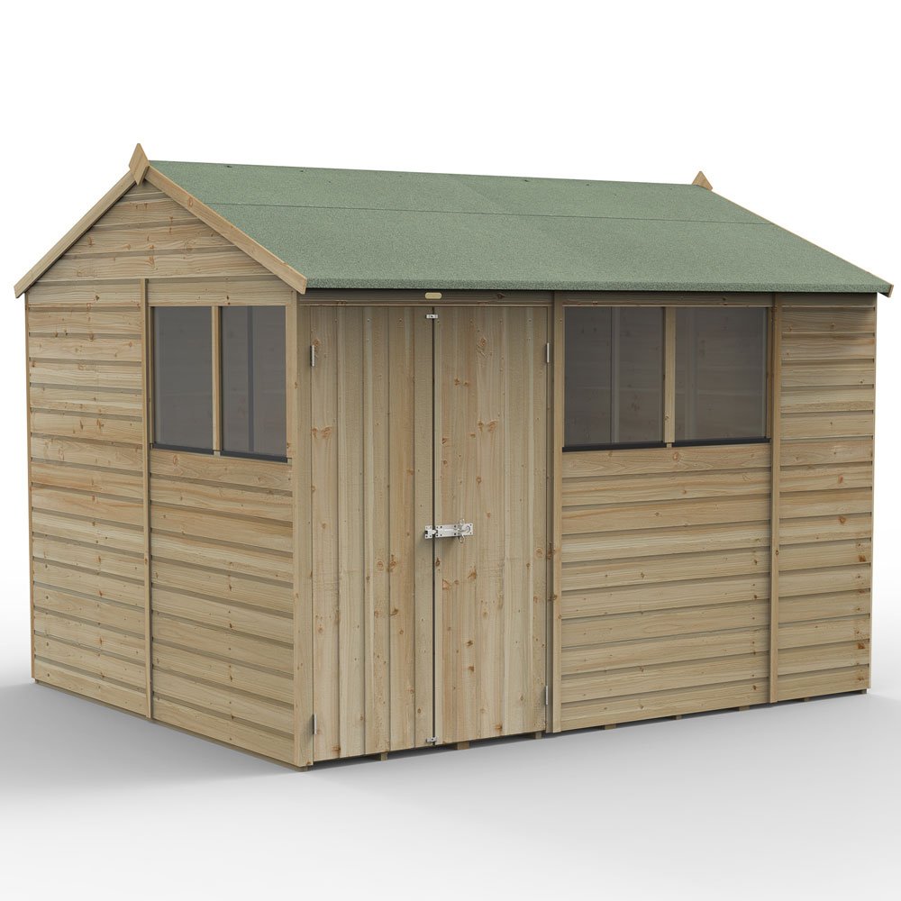 10x8 Forest Beckwood Reverse Apex Shed - elbec garden buildings