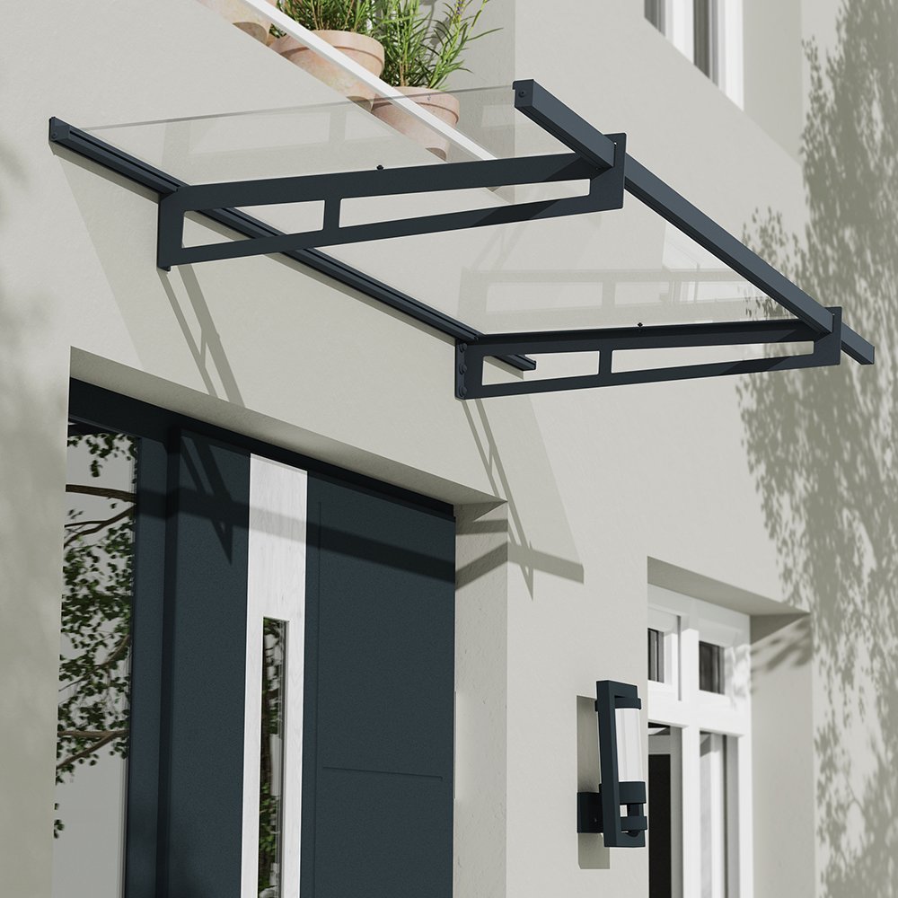 Palram Canopia Bremen 2050 Door Canopy Grey 7x3 - Elbec Garden - View #10