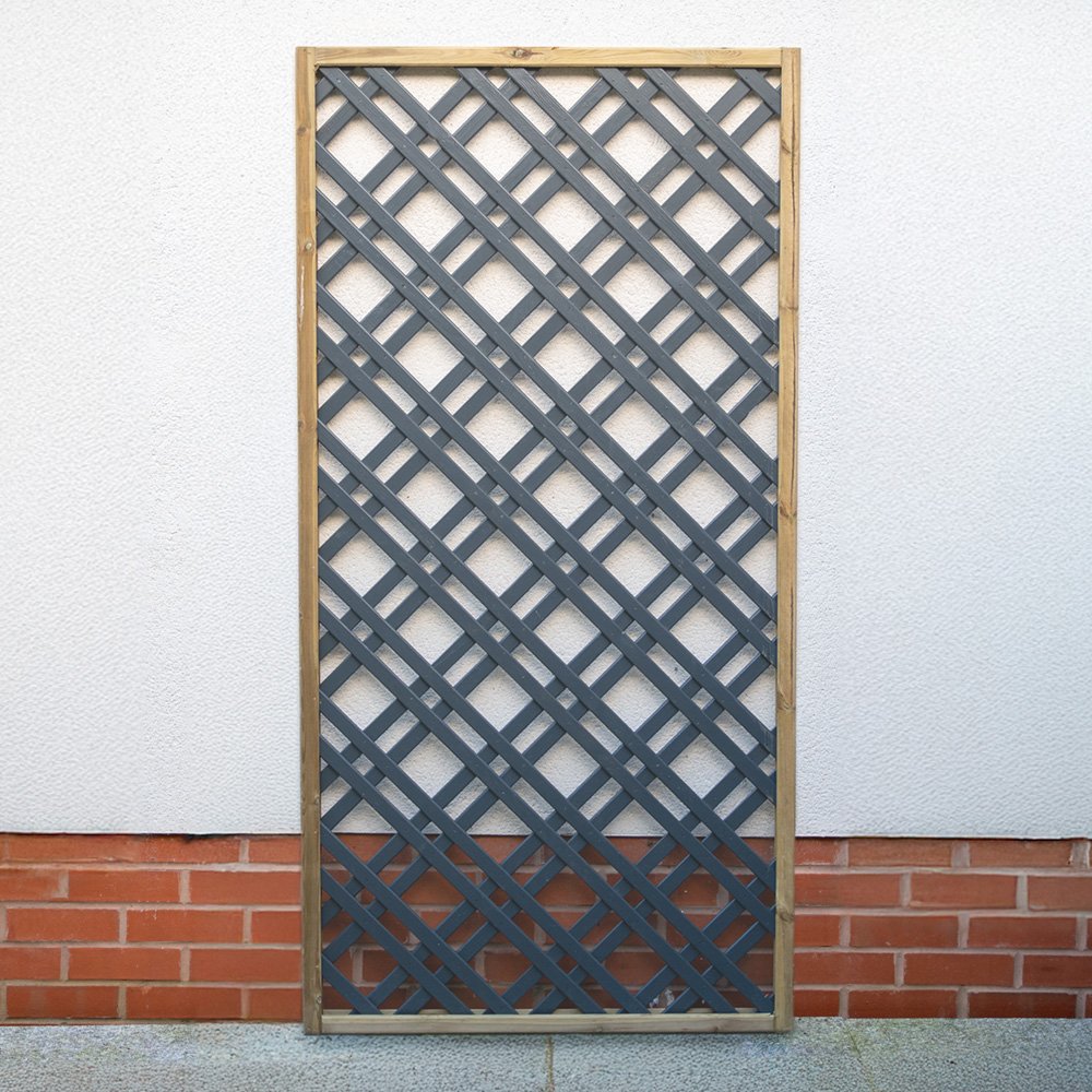 Forest grey ainted Lattice Trellis