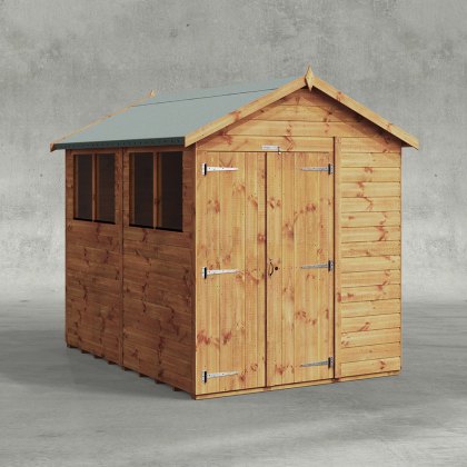8 x 6 Powersheds Tongue & Groove Apex Wooden Shed With Double Doors 8 x 6 Powersheds Tongue & Groove Apex Wooden Shed With Double Doors