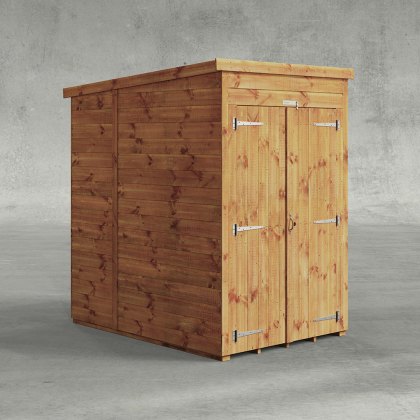 4 x 6 Powersheds Tongue & Groove Windowless Pent Wooden Shed With Double Doors
