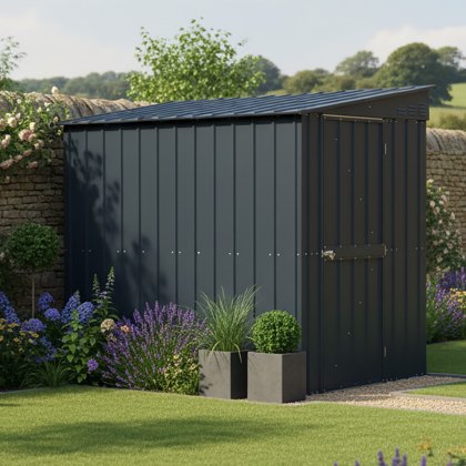 5 x 8 Globel Lean-To Metal Shed in Grey 5 x 8 Globel Lean-To Metal Shed in Grey
