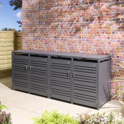 Rowlinson Chelsea Quadruple Bin Store - Anthracite