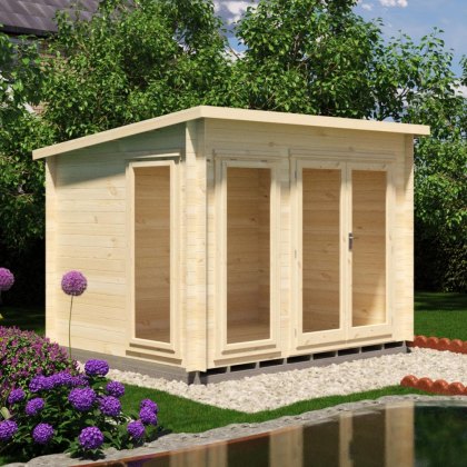 10 x 8G Shire Tilney Pent Log Cabin in 19mm Logs 10 x 8G Shire Tilney Pent Log Cabin in 19mm Logs