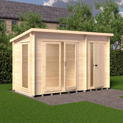 6G x 12 Shire Walsoken Log Cabin with Side Shed in 19mm Logs 6G x 12 Shire Walsoken Log Cabin with Side Shed in 19mm Logs