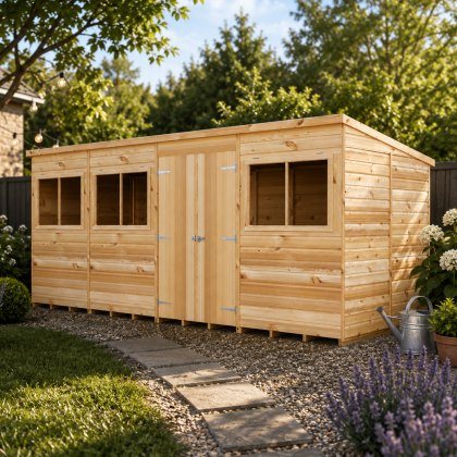 16 x 6 Shire Shiplap Pent Shed With Double Doors 16 x 6 Shire Shiplap Pent Shed With Double Doors