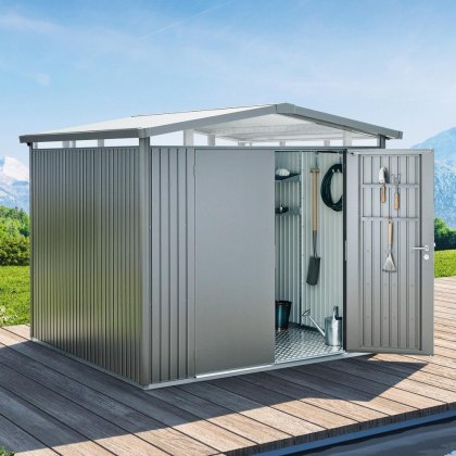 9 x 9 (2.73m x 2.78m) Biohort Panorama P4 Metal Shed - Double Door 9 x 9 (2.73m x 2.78m) Biohort Panorama P4 Metal Shed - Double Door