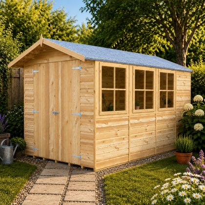 13 x 7  (3.96m x 2.05m) Shire Jersey Shiplap Apex Shed