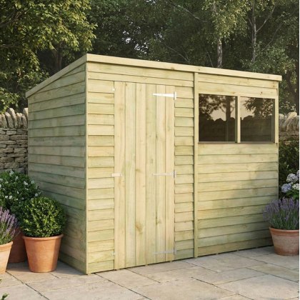 8 x 6 (2.41m x 1.89m) Mercia Overlap Pent Shed