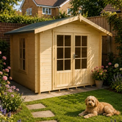 7G x 7 (2.09m x 2.09m) Shire Barnsdale Log Cabin (19mm Logs)