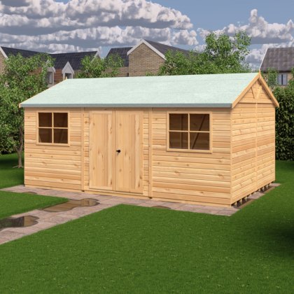 12 x 18 (3.73m x 5.39m) Shire Mammoth Professional Apex Shed