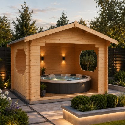 11G x 11 (3.25m x 3.25m) Shire Bere Log Cabin (28mm Logs)