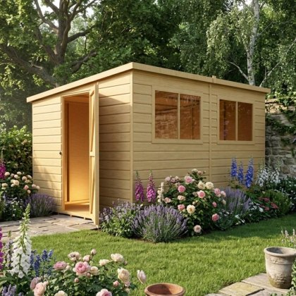 10 x 8 (2.99m x 2.39m) Shire Caldey Professional Pent Shed