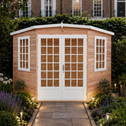 8 x 8 (2.39m x 2.39m) Shire Gold Windsor Corner Summerhouse