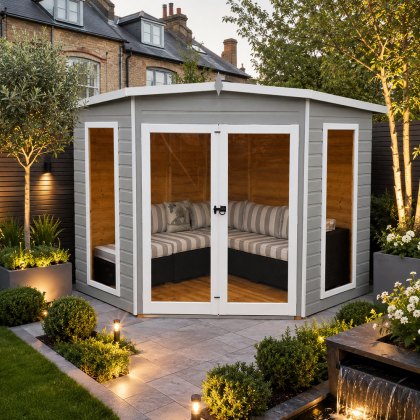 7 x 7 (2.05m x 2.05m) Shire Barclay Corner Summerhouse 7 x 7 (2.05m x 2.05m) Shire Barclay Corner Summerhouse