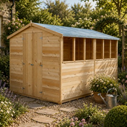 10 x 8 Shire Value Overlap Apex Garden Shed with Double Doors 10 x 8 Shire Value Overlap Apex Garden Shed with Double Doors