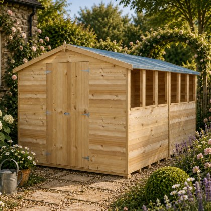 12 x 8 Shire Value Overlap Apex Garden Shed with Double Doors 12 x 8 Shire Value Overlap Apex Garden Shed with Double Doors