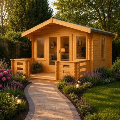 12G x 8 (3.59m x 2.39m) Shire Grizedale Log Cabin (28mm to 70mm Logs)