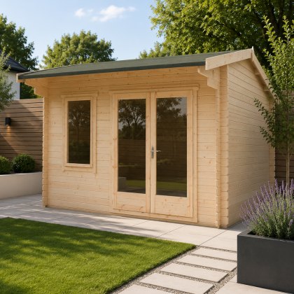 10G x 14 (2.99m x 4.19m) Shire Marlborough Log Cabin (28mm to 70mm Logs)