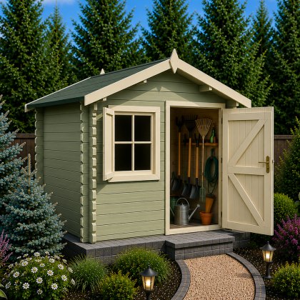 12G x 16 (3.59m x 4.79m) Shire Belham Log Cabin (28mm Logs)