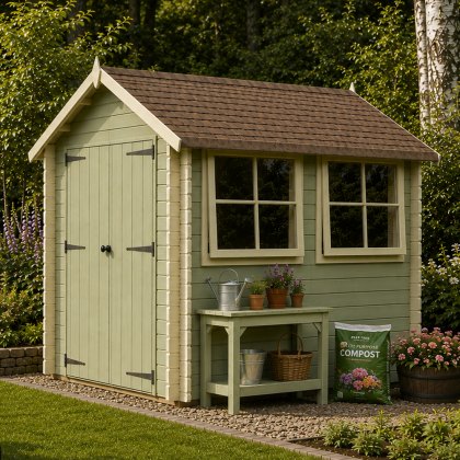 12G x 10 (3.59m x 2.99m) Shire Solway Log Cabin (28mm to 70mm Logs)