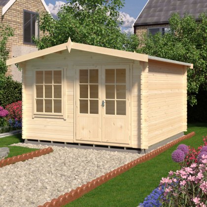 12G x 12 (3.59m x 3.59m) Shire Hale Log Cabin (28mm Logs)