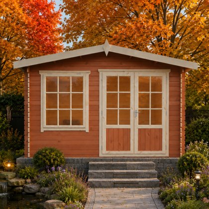 12G x 16 (3.59m x 4.79m) Shire Hale Log Cabin (28mm Logs)