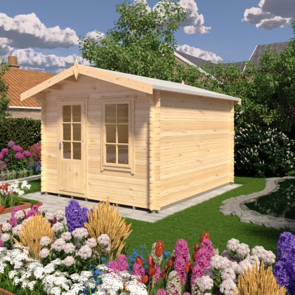 10G x 12 (2.99m x 3.59m) Shire Bucknells Log Cabin (28mm logs)