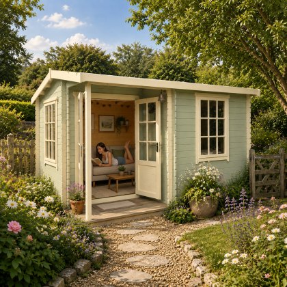 12G x 16 (3.59m x 4.99m) Ringwood Log Cabin (28mm logs)