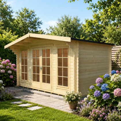 12G x 8 (3.59m x 2.39m) Shire Argyll Log Cabin (28mm to 70mm Logs)