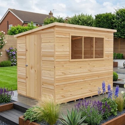 8 x 6 (2.39m x 1.79m) Shire Caldey Professional Pent Shed
