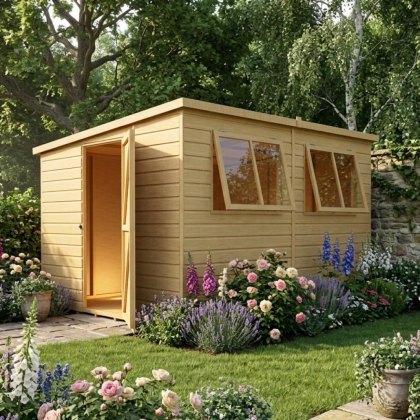 12 x 8 (3.59m x 2.39m) Shire Caldey Professional Pent Shed