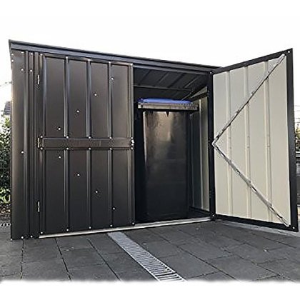 6 x 3 (1.74m x 1.01m) Lotus Metal Double Bin Store in Anthracite Grey