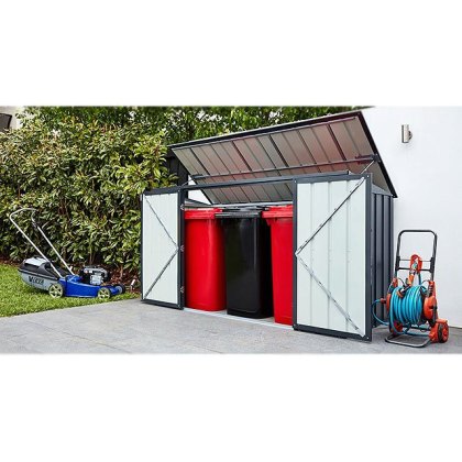 8 x 3 (2.36m x 1.01m) Lotus Metal Triple Bin Store in Anthracite Grey