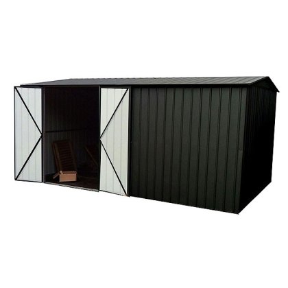 10 x 15 (2.95m x 4.54m) Lotus Apex Metal Workshop Shed in Anthracite Grey