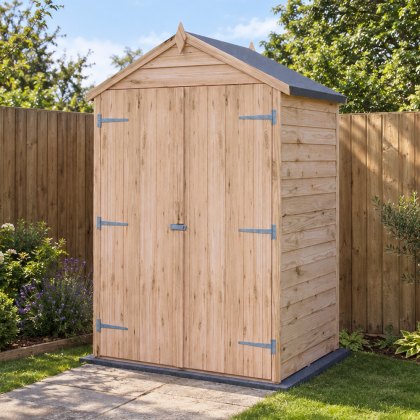 4 x 3 (1.20m x 0.91m) Shire Overlap Shed with Double Doors - Windowless