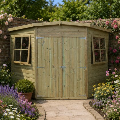 8 x 8 Shire Tongue and Groove Corner Shed - Pressure Treated 8 x 8 Shire Tongue and Groove Corner Shed - Pressure Treated