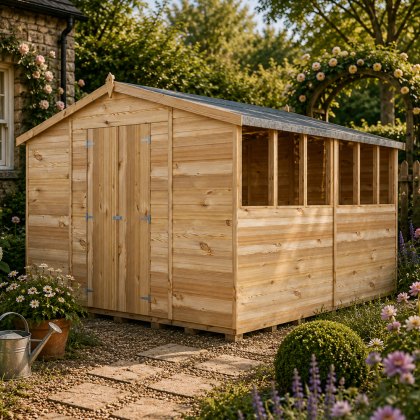 10 x 10 Shire Value Overlap Workshop Shed with Double Doors