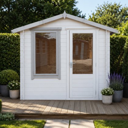 8G x 8 (2.39m x 2.39m) Shire Peckover Log Cabin (19mm Logs)