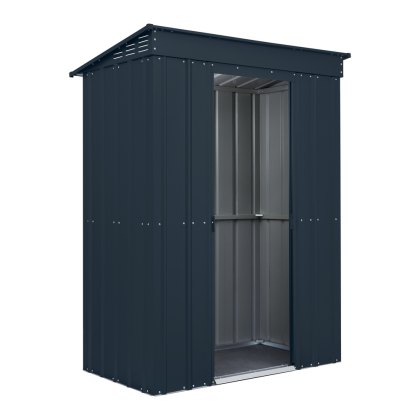 5 x 3 Globel Lotus Pent Metal Shed in Grey