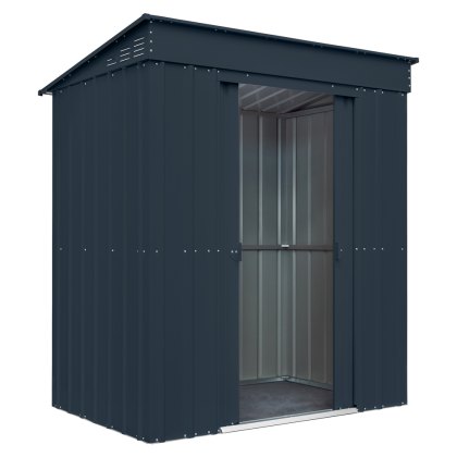 6 x 4 Globel Lotus Pent Metal Shed in Grey