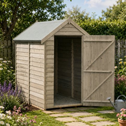 6 x 4 (1.83m x 1.16m) Shire Value Pressure Treated Overlap Shed - Windowless