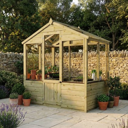 4 x 6 (1.24m x 2.01m) Mercia Traditional Wooden Greenhouse