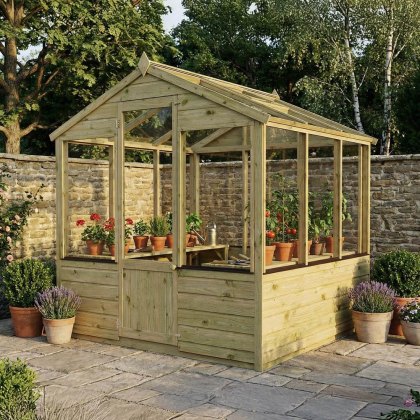 6 x 6 (1.86m x 2.01m) Mercia Traditional Wooden Greenhouse